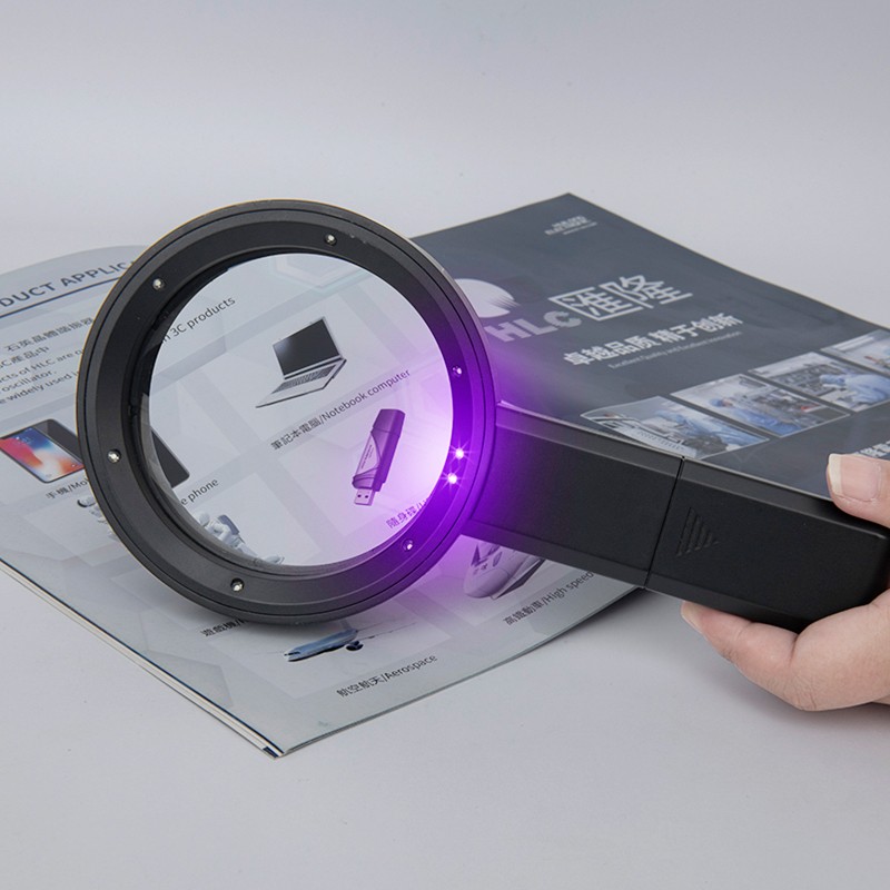 5X 10X 15X Lighted Magnifying Glass Handheld Magnifier with 8 Led Lights, Optical Lens Illuminated Magnifier for Reading Repair