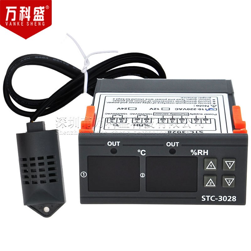 Dual Digital Thermostat Temperature Humidity Control STC-3028 Thermometer Hygrometer Controller AC 110V 220V DC 12V 24V 10A