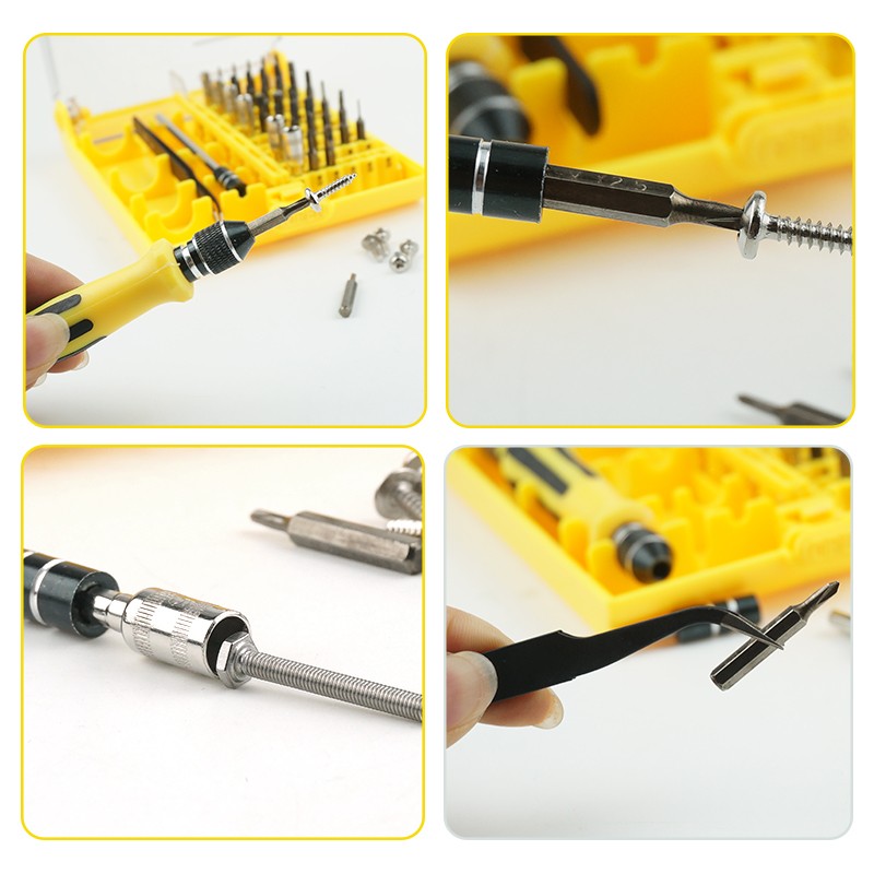 Precision Magnetic Screwdriver Set, 45 in 1, Tools With Tweezers