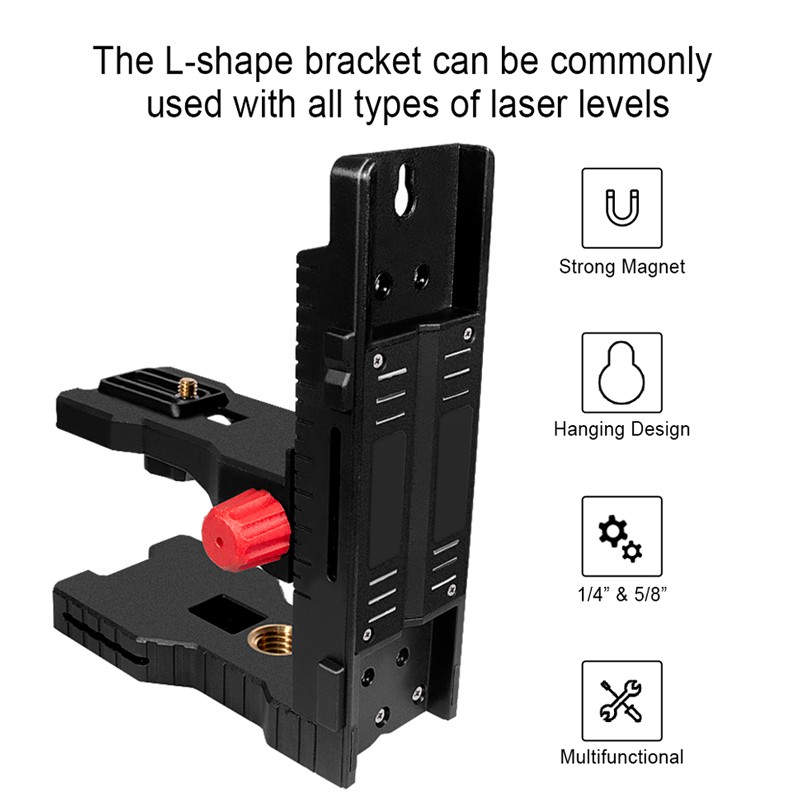 Clopiona Strong Magnet Adjustable Laser Level Bracket L-Bracket Wall Mount Leveling Support Hanger For Universal Use