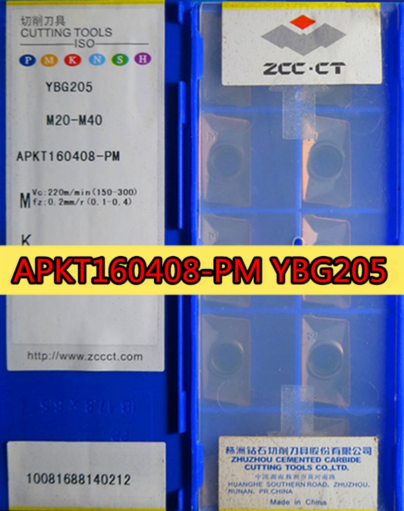 APKT11T308 APKT160408 PM YBG202 YBG212 YBG205 YBG302 YB9320 100% original Zcc.ct carbide insert