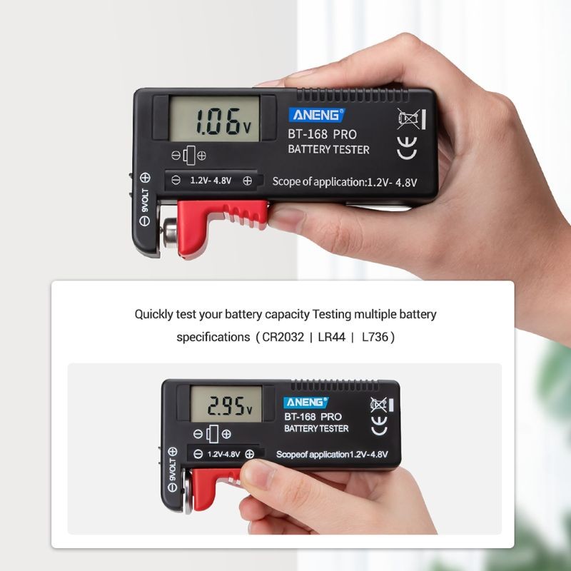 BT-168 Pro 1.2-4.8V AA/AAA/C/D Mini Battery Tester Quickly Test for 18650 16340 14500 10440 Lithium Battery