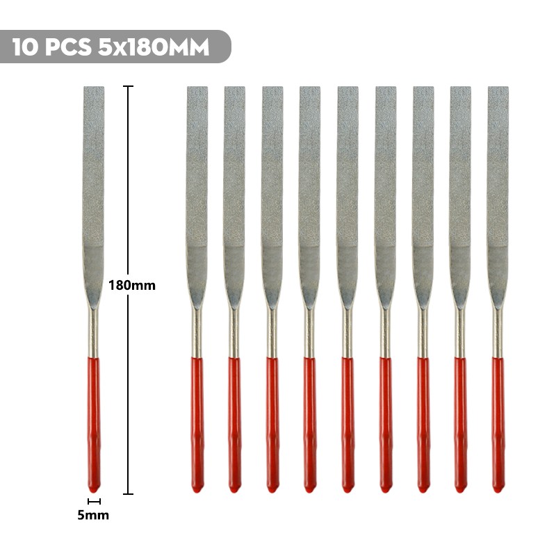 XCAN - Diamond File Set, 3 x 140mm 5 x 180mm, Small Needle for Stone, Glass, Metal, Hand Tools