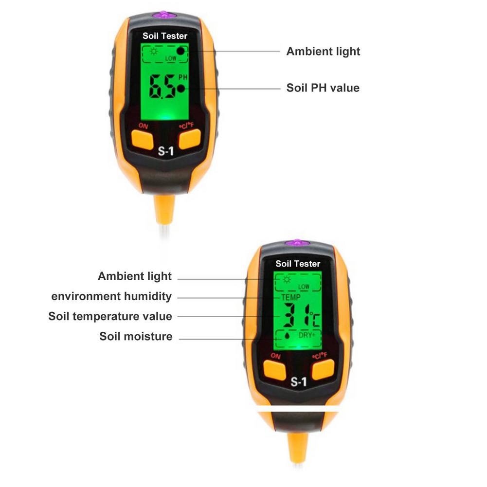 Soil Tester PHP 4 in 1 pH Light Moisture Acidity Tester Soil Tester Moisture Meter Soil Test Kit Plant for Flowers