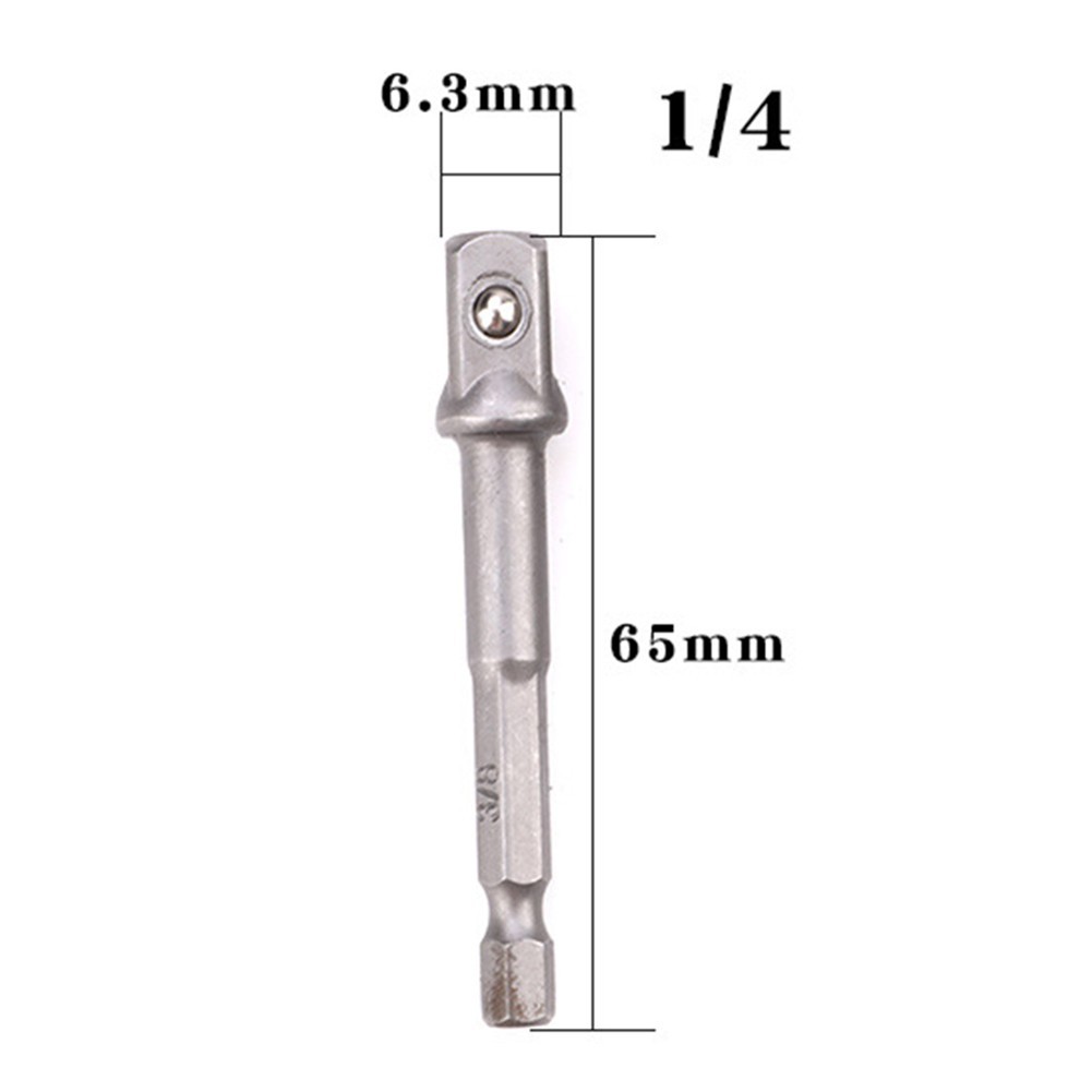 1pc 4pcs Drill Socket Adapter For Battery Power Drill w/ Hex Shank To Square Socket Drill Bits Bar Extension 1/4" Bit Set