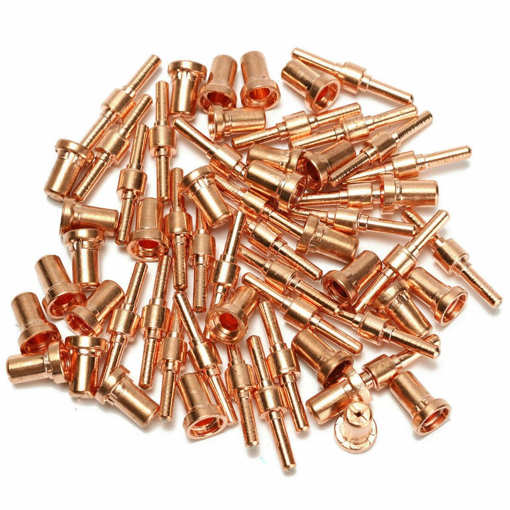 20/40/60pcs Red Copper Consumables Extension Long Tip Electrodes and Long Nozzles for PT31 LG40 40A Air Plasma Cutter