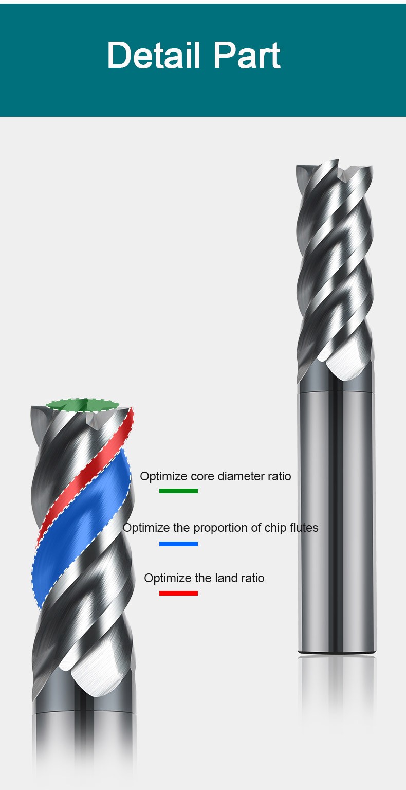 Carbide Milling Cutter 4 Flute Harden Tungsten Alloy Steel Face End Mill Lengthening 16mm 150mm Computer Tools Stainless Special HRC 65