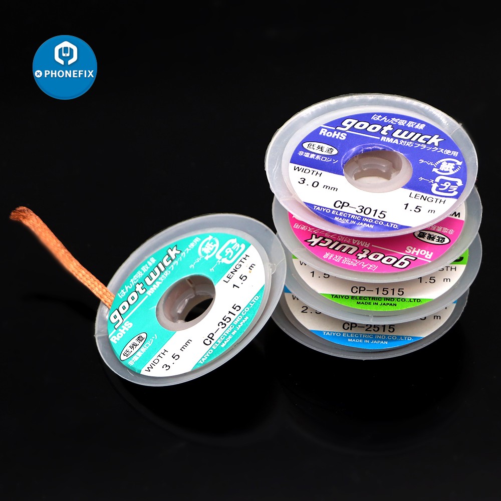 5pcs Goot wick welding wick remover bga desolding braid wire sucker soldering accessory bga absorber line