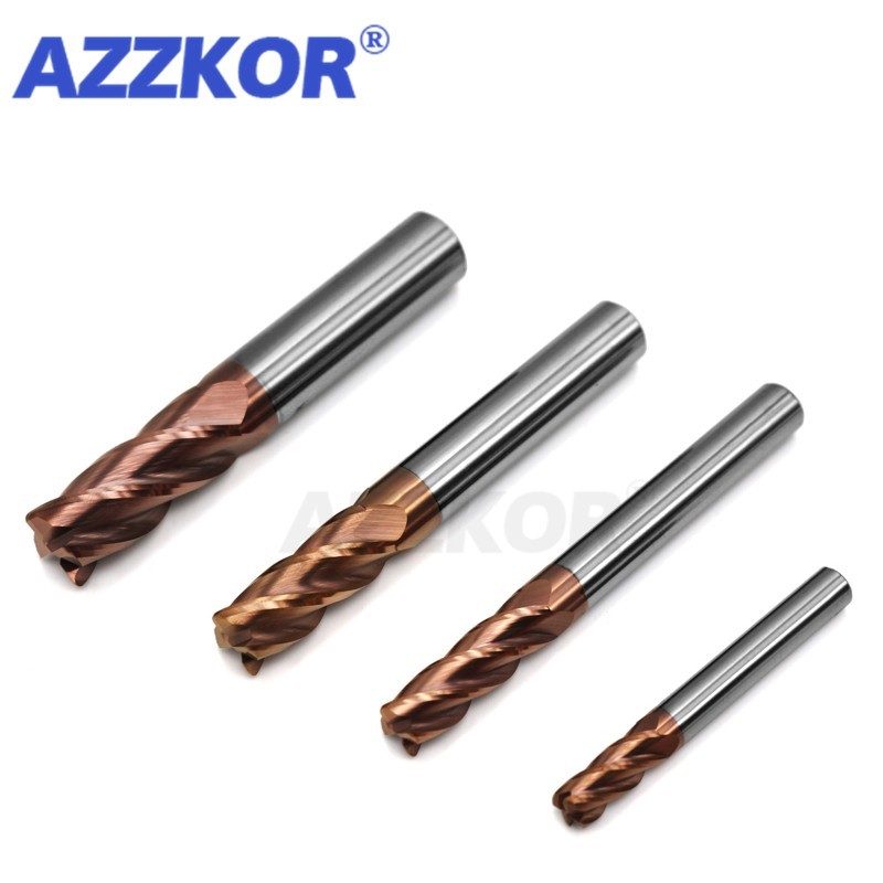 Milling Cutter Alloy Coating Tungsten Steel CNC Tool Maching Hrc55 Endmill azkor Top Milling Cutter Kit Milling Machine Tools