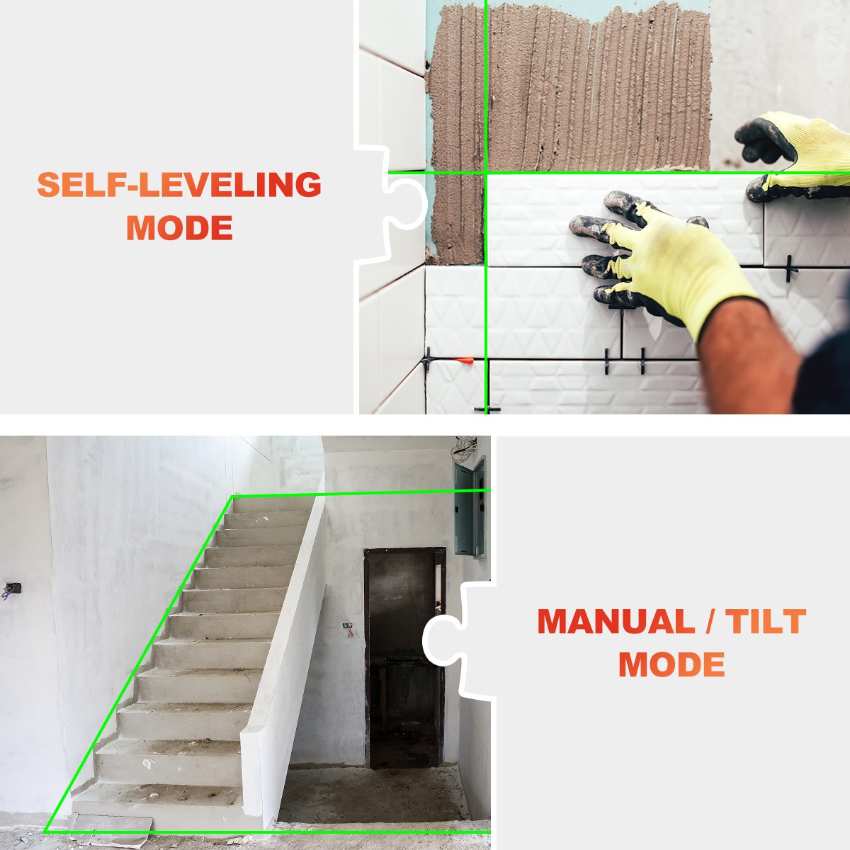 GOXAWEE 360 Laser Level 16/12 Lines 3D/4D Self Leveling Laser Bevel Cross Green Horizontal Vertical Beam for Construction Tools