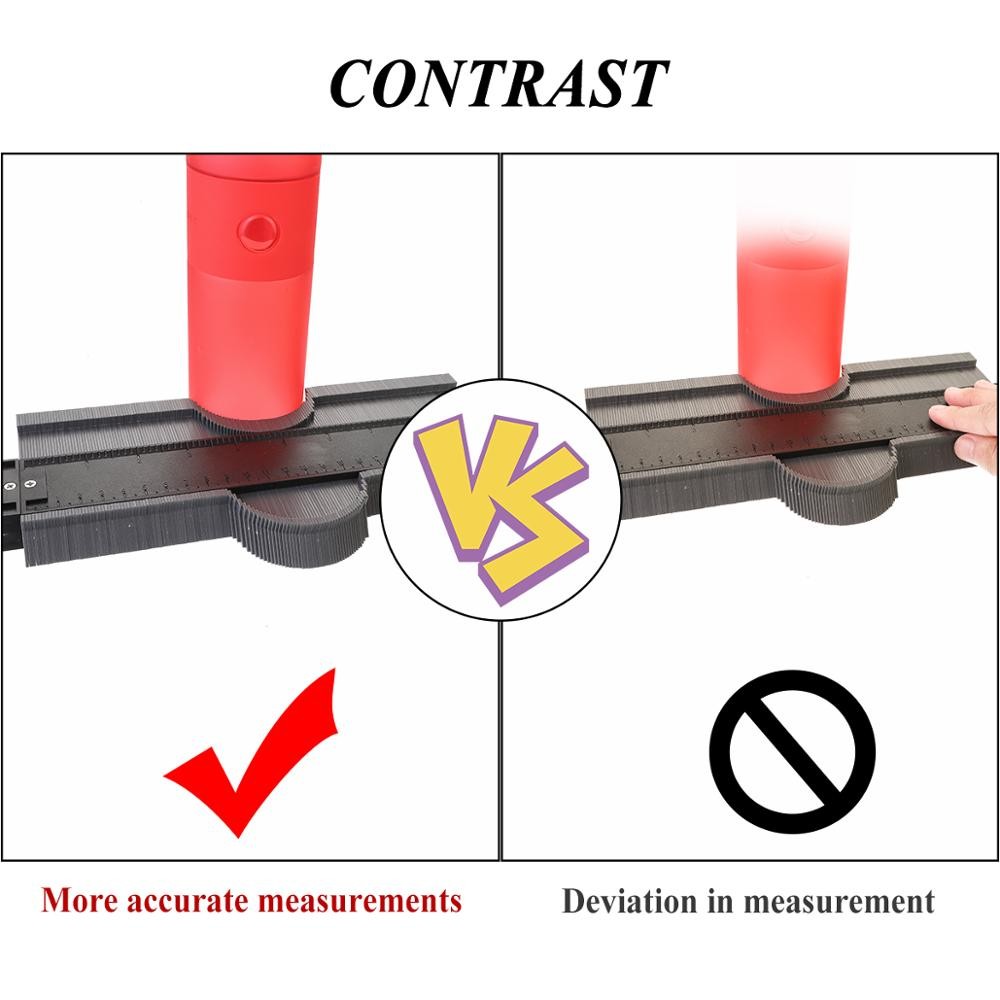 12/25/50cm Profile Contour Measure Tiling Laminate Edge Shaping Duplication Gauge Wood Ruler Construction Contour Measure Tools
