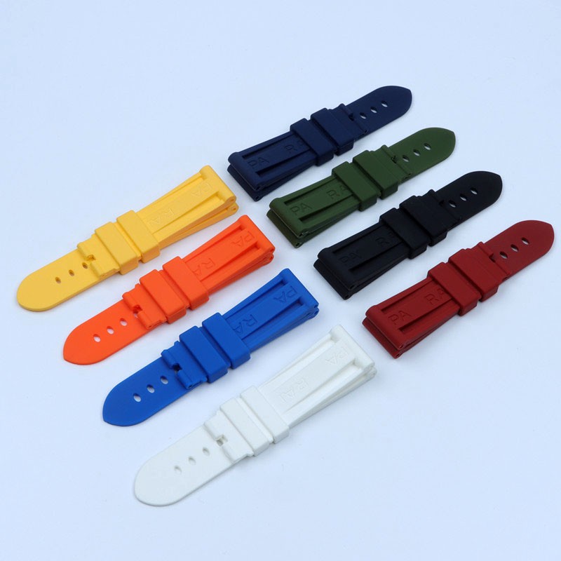 Nature Soft Silicone 24mm Watchband Bracelet for Panerai Strap for PAM389/111/441 Waterproof Watch Accessories Watch Band