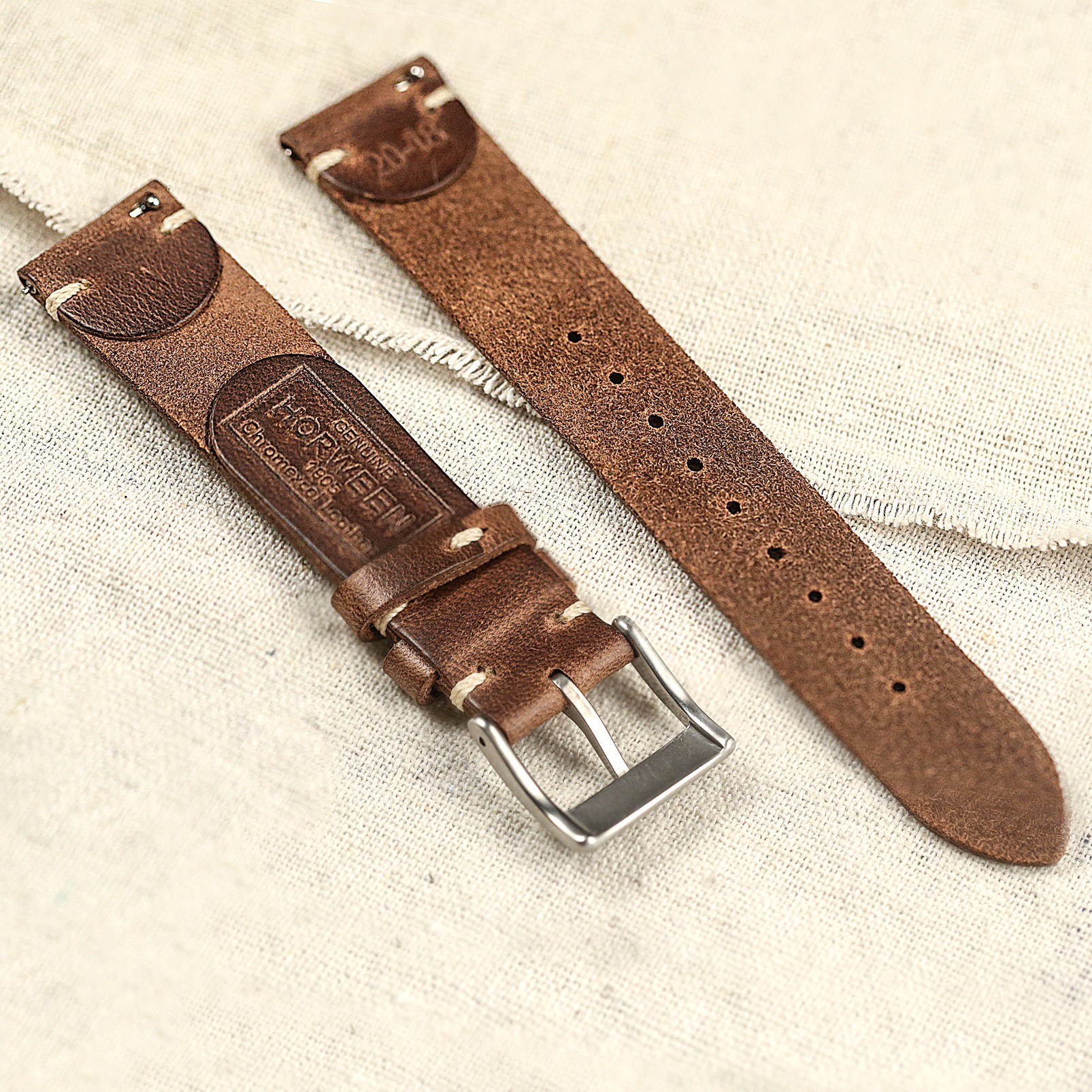 Horween US Chromexcel Genuine Leather Watch Strap Soft Wrap Handmade Leather Straps 18mm 20mm 22mm