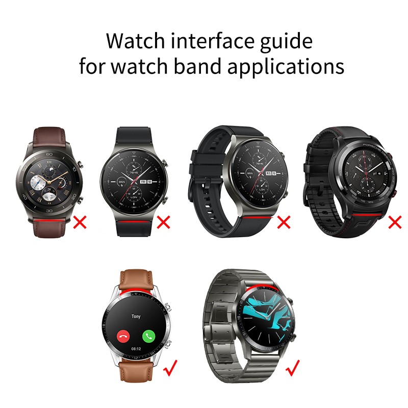 20mm 19/21mm 22mm Curved End Silicone Rubber Watch Band Suitable for Huawei GT 2 Samsung Galaxy Watch 3 4 Omega Seamaster Strap