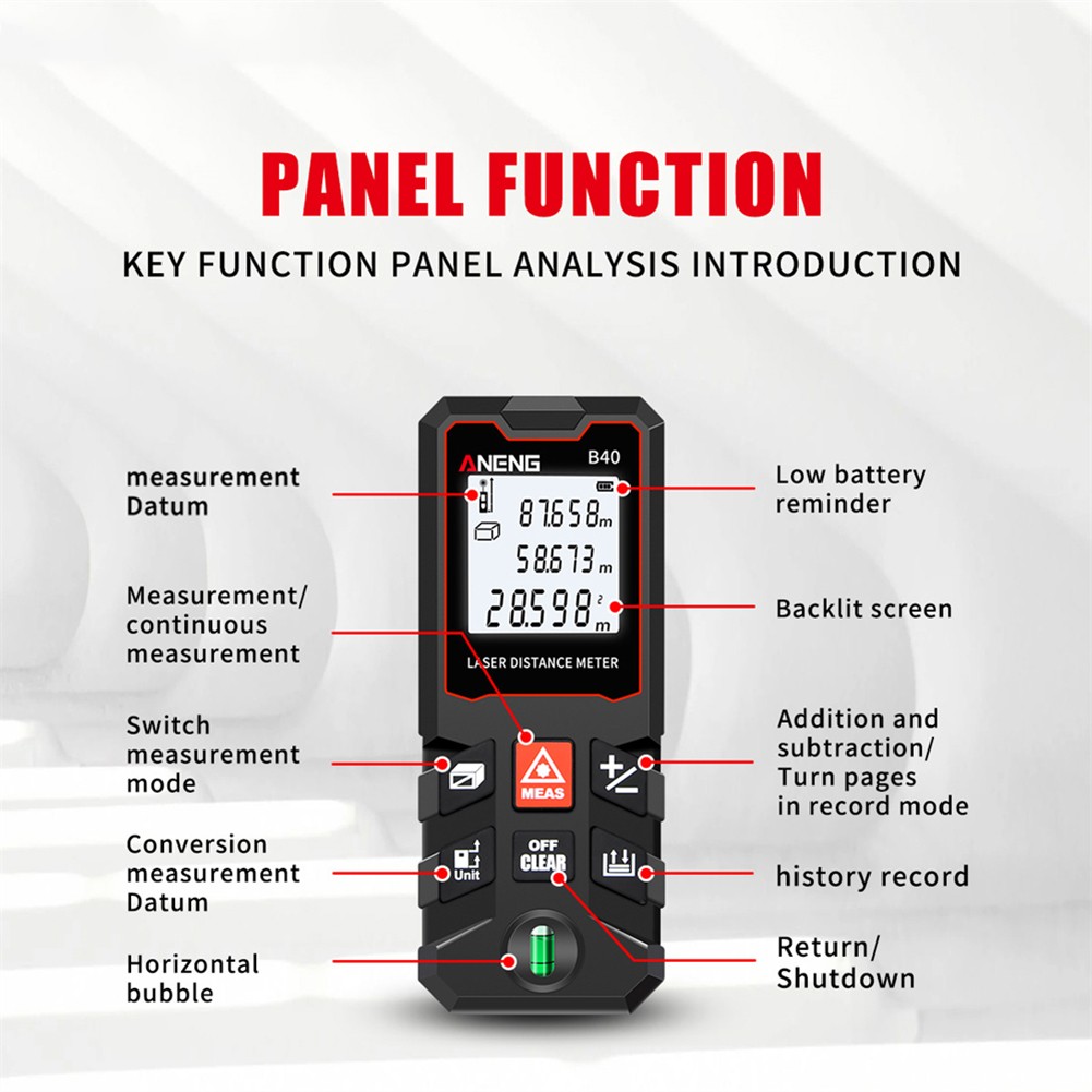 ANENG Laser Distance Meter Electronic Roulette Laser Tape Digital Rangefinder Trina Metro Laser Range Finder Measuring Tape