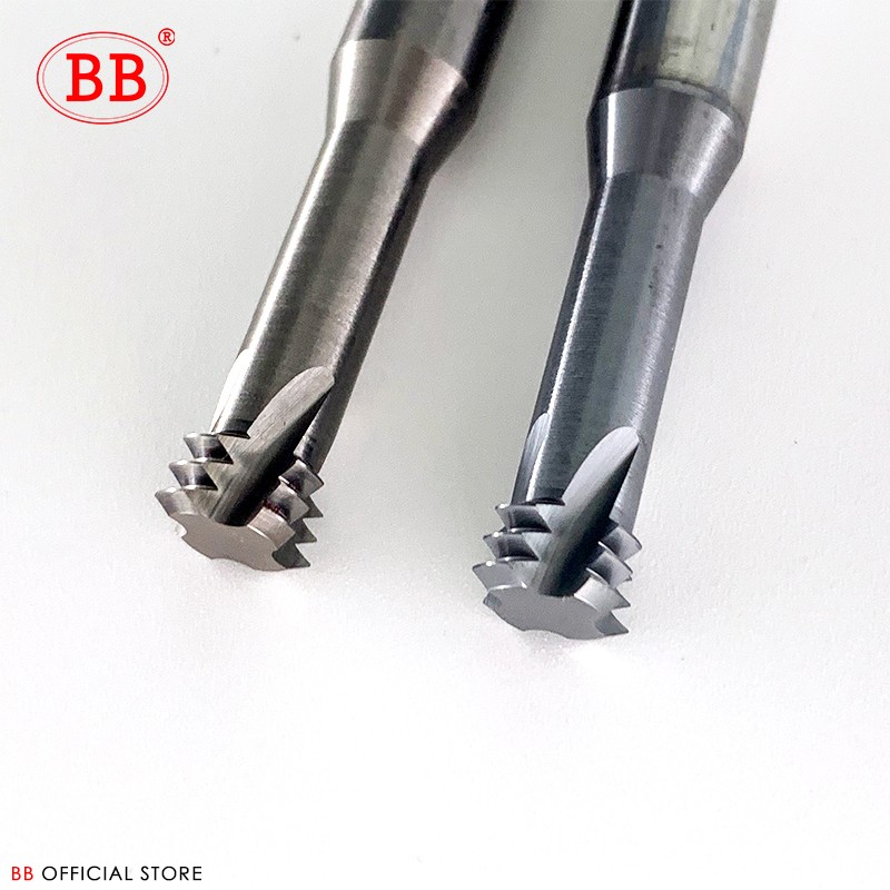 BB Thread Mill Coated Solid Carbide 3 Teeth Mini ISO UNC UNF Pitch CNC Internal Machining Cutter Tool M3 M4 M5 M6 M8 Tap