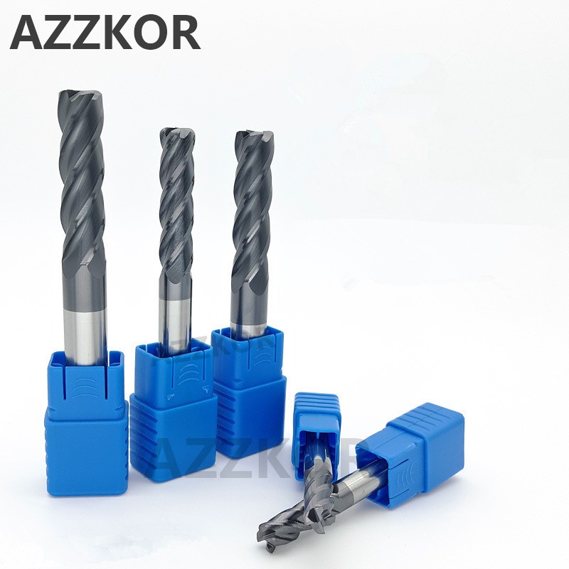 Lengthen Hrc50 Corner Roughing Alloy Coating Tungsten Steel Tools 100L Cnc Maching Top Milling Cutter Kit Milling 4F Endmil