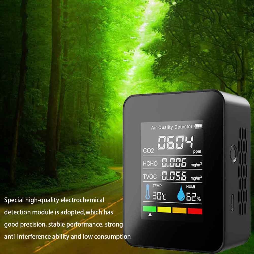 5 in 1 CO2 Air Detector Carbon Dioxide Detector Agricultural Production Greenhouse CO2 Monitor Analysis White Gas Detector