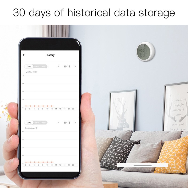 Tuya Smart ZigBee-مستشعر درجة الحرارة والرطوبة ، مقياس الحرارة والرطوبة مع تطبيق Smart Life ، Alexa و Google Home
