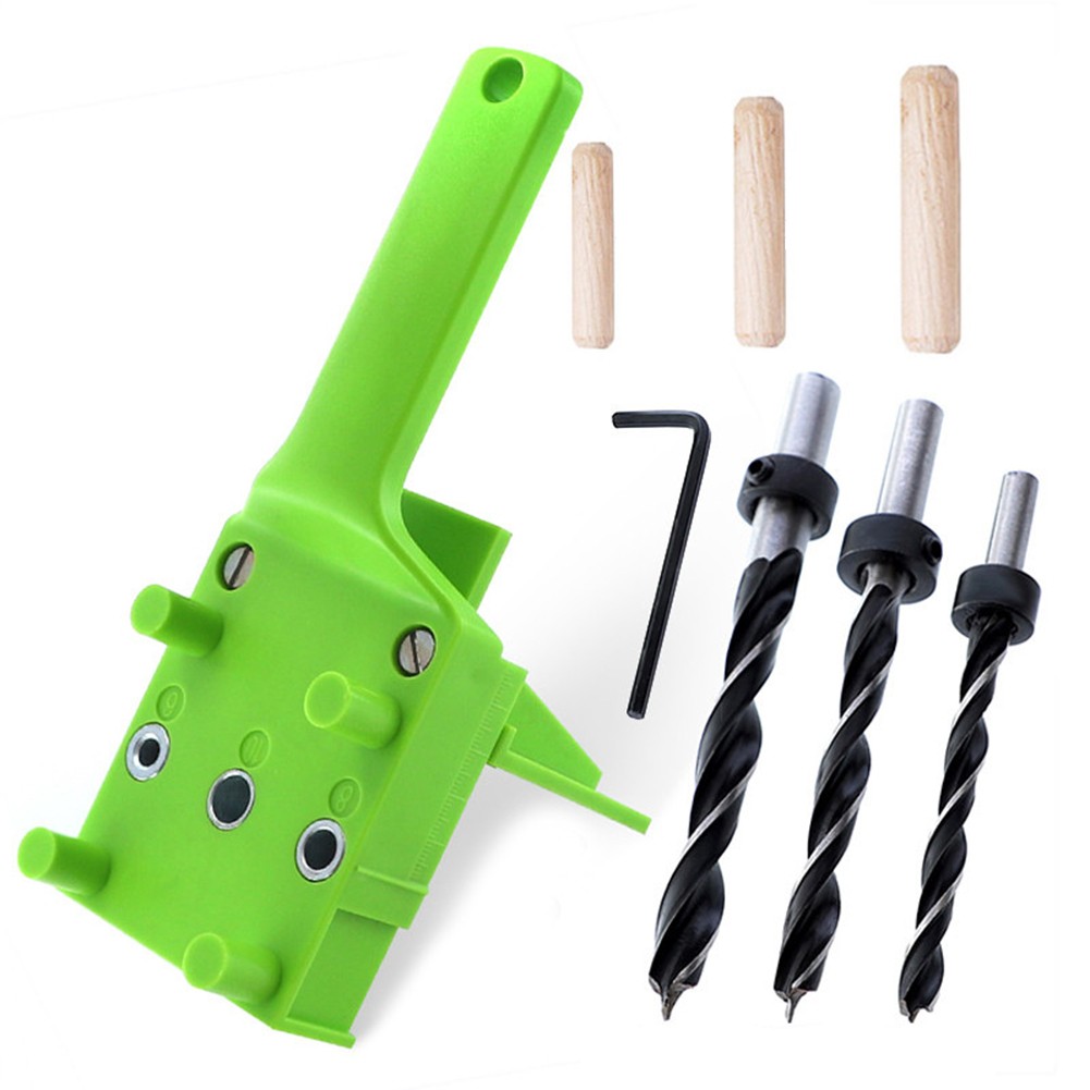 38pcs/set Wood Doweling Jig Punch Locator Drill Guide Handheld Woodworking Pocket Hole Jig Kit 6/8/10mm Drill Bit Hole Puncher