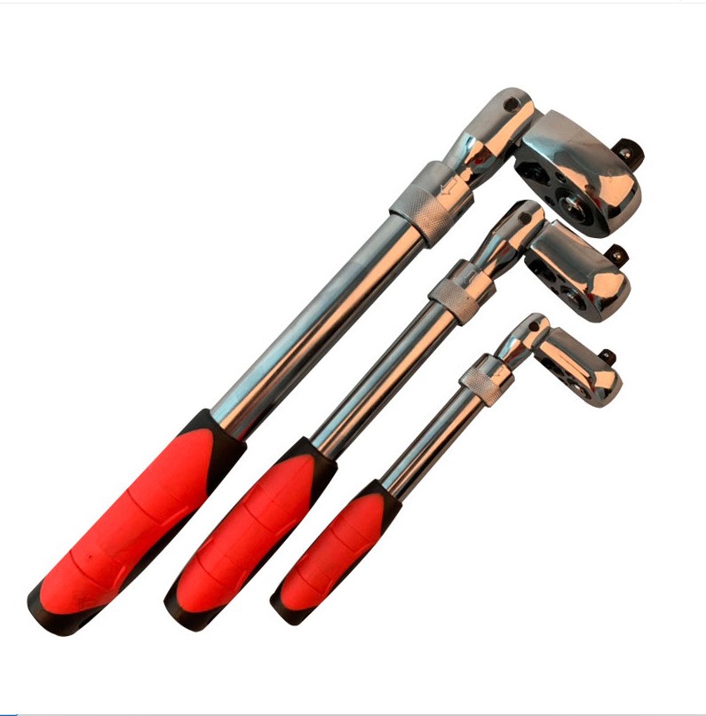 72 Teeth Telescopic Ratchet Spanner Automatic Quick Release Quick 1/4 1/2 3/8 Can Adjust 90 Degree Scaffold Ratchet Handle Wrench