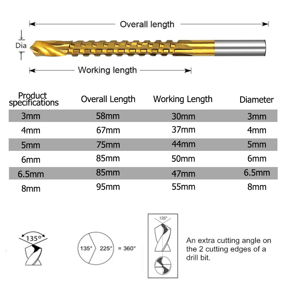 1PC Cobalt Drill Bit Set Spiral Screw Metric Composite Tap Drill Bit Tap Twist Drill Bit Set Drill Bits Polishing Tools