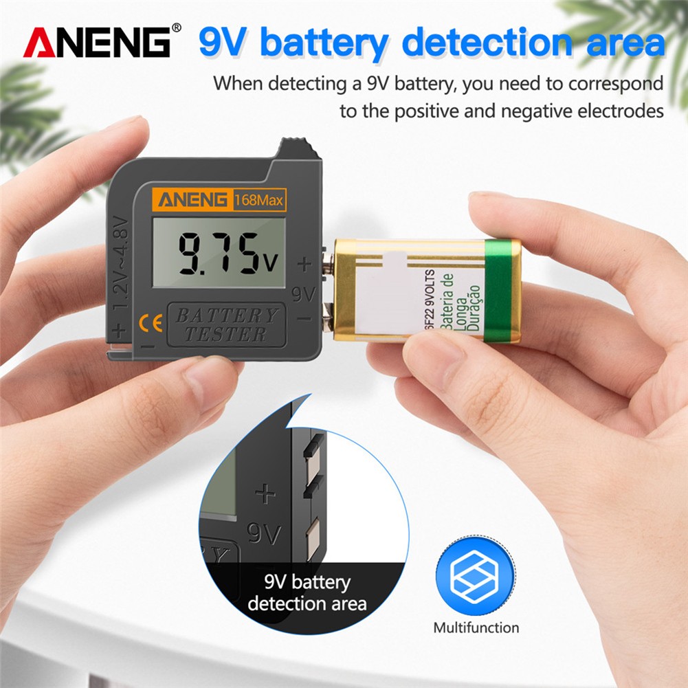 ANENG Digital Lithium Battery Capacity Diagnostic Tool Checker LCD Display Check AAA AA Button Battery Universal Tester