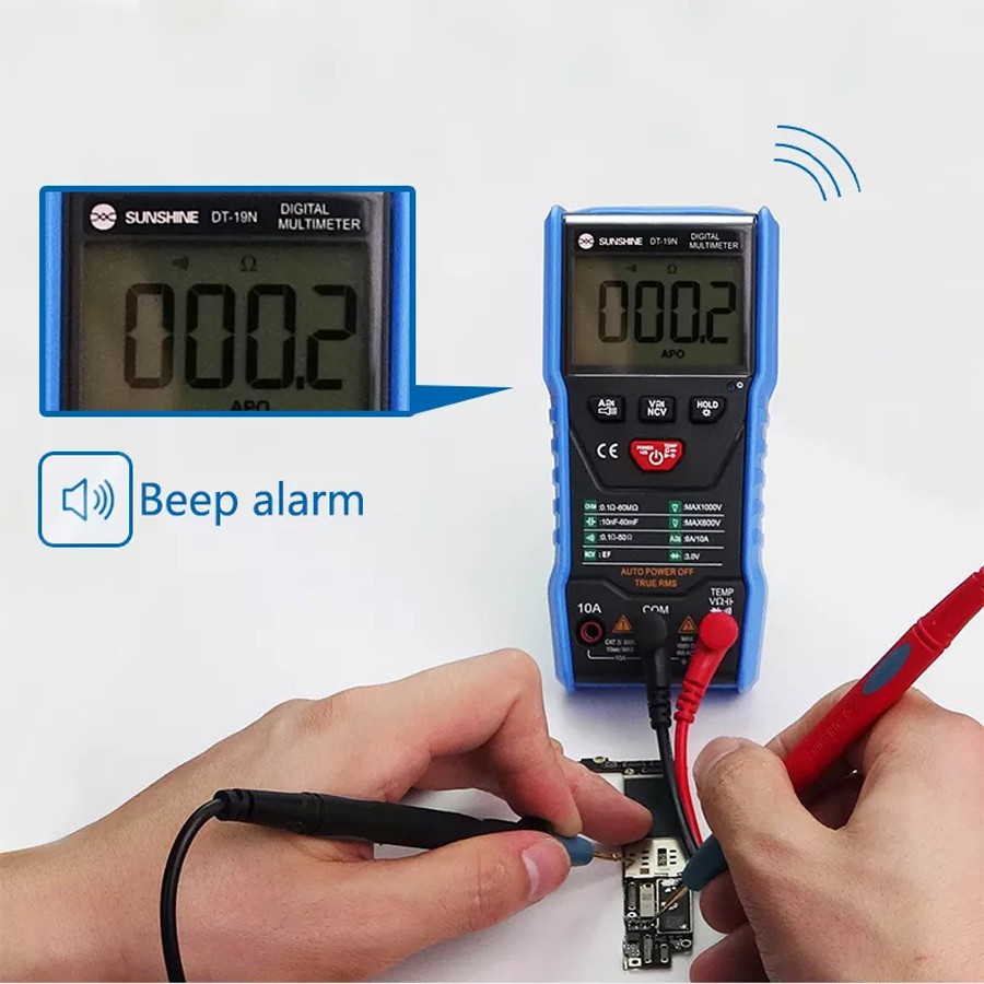 Sunshine DT-19N High Accuracy Mini Digital Multimeter Intelligent Multimeter for Mobile Phone AC DC Ammeter Tool Voltmeter