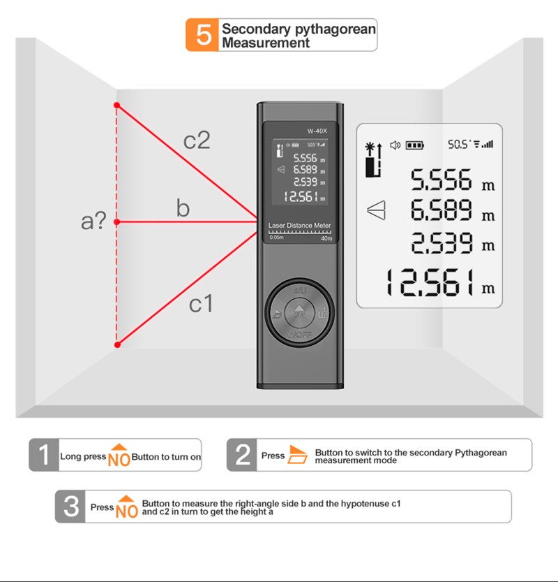 40/60/80m Laser Rangefinder Laser Distance Meter Digital Tape Measure Laser Rangefinder With Laser Rangefinder Angle Measurement