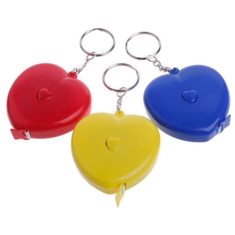 Dropshipping Portable Keychain Retractable Ruler Heart-shaped Tape Measure 1.5 Meter