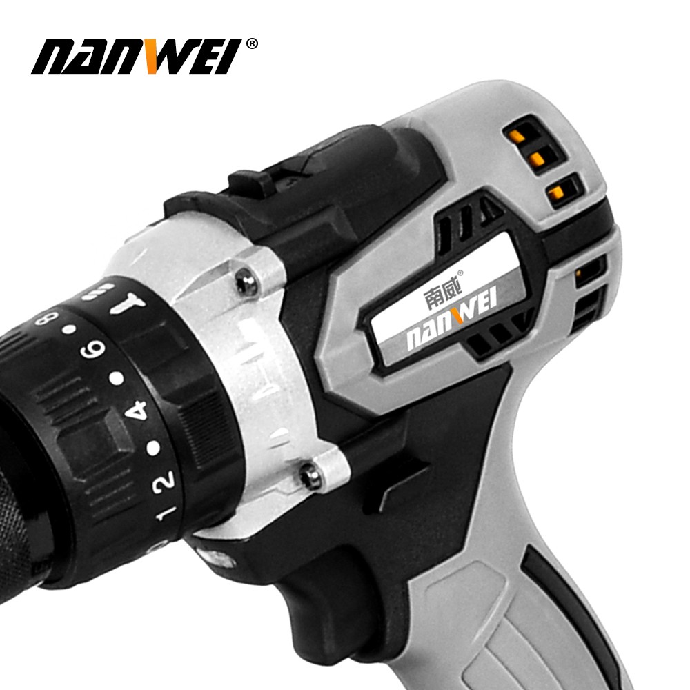 NANWEI 21V 13mm Cordless Drill Industrial Grade Brushless Impact Drill 1/2" Metal Auto Lock Chuck Ice Drill Fishing