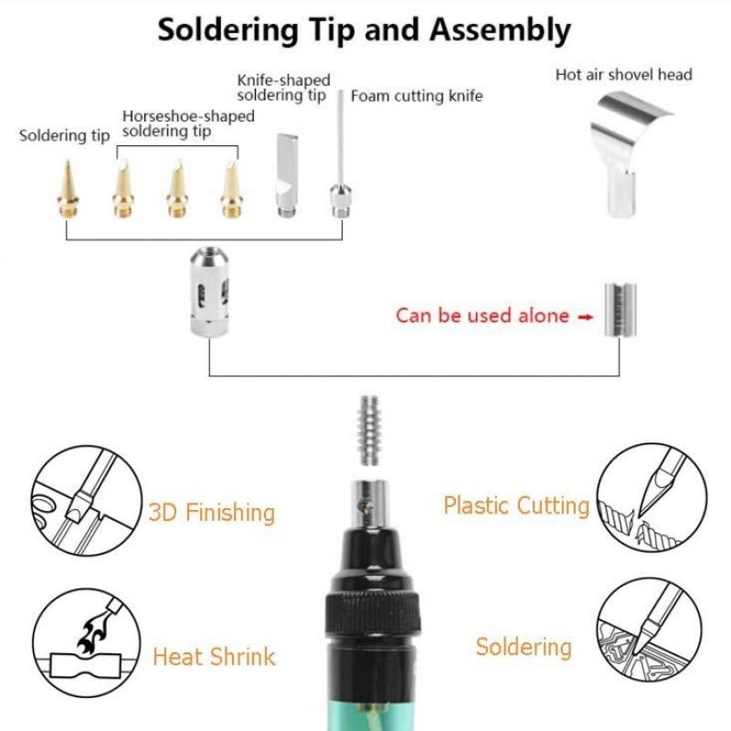 1300 Celsius Butane 4 in 1 Portable Soldering Iron Kit Welding Pen Burner Blow Torch Gas Soldering Iron Tip Butane Cordless Tool