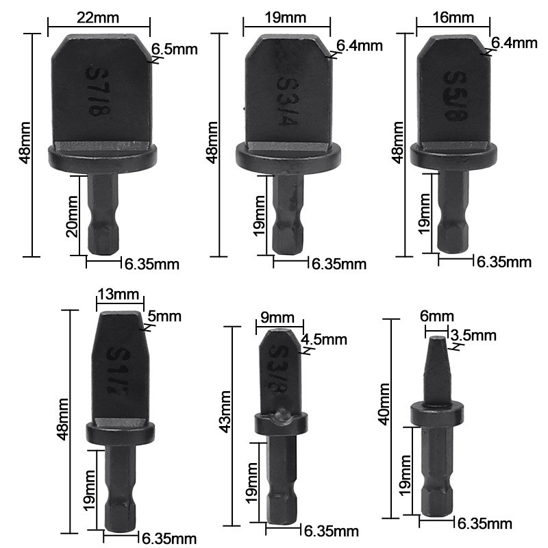 HILIXUN 6-piece Copper Pipe Expander Lathe Tube Expander Electric Tube Expander Burn Head Air Conditioner Repair Tool Set