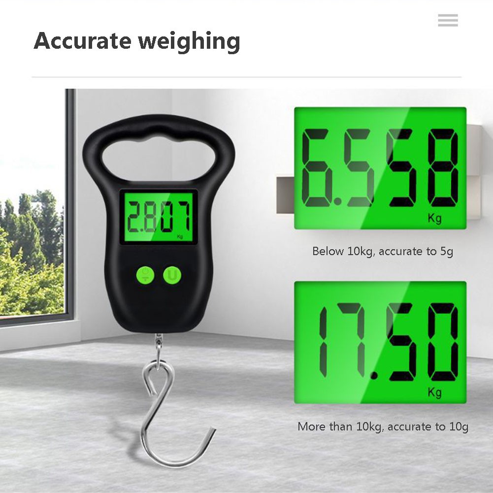 Portable 50KG Hanging Scale with Backlight Electronic Fishing Weights Pocket Digital Fishing Scales Luggage Weight Tool