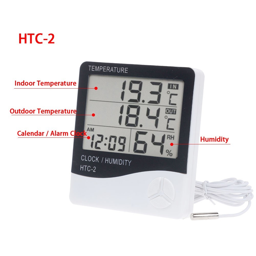 ABS Thermometer Indoor Digital LCD Hygrometer Temperature Hygrometer Alarm Cloc Smart Life Remote Control Hygrometer