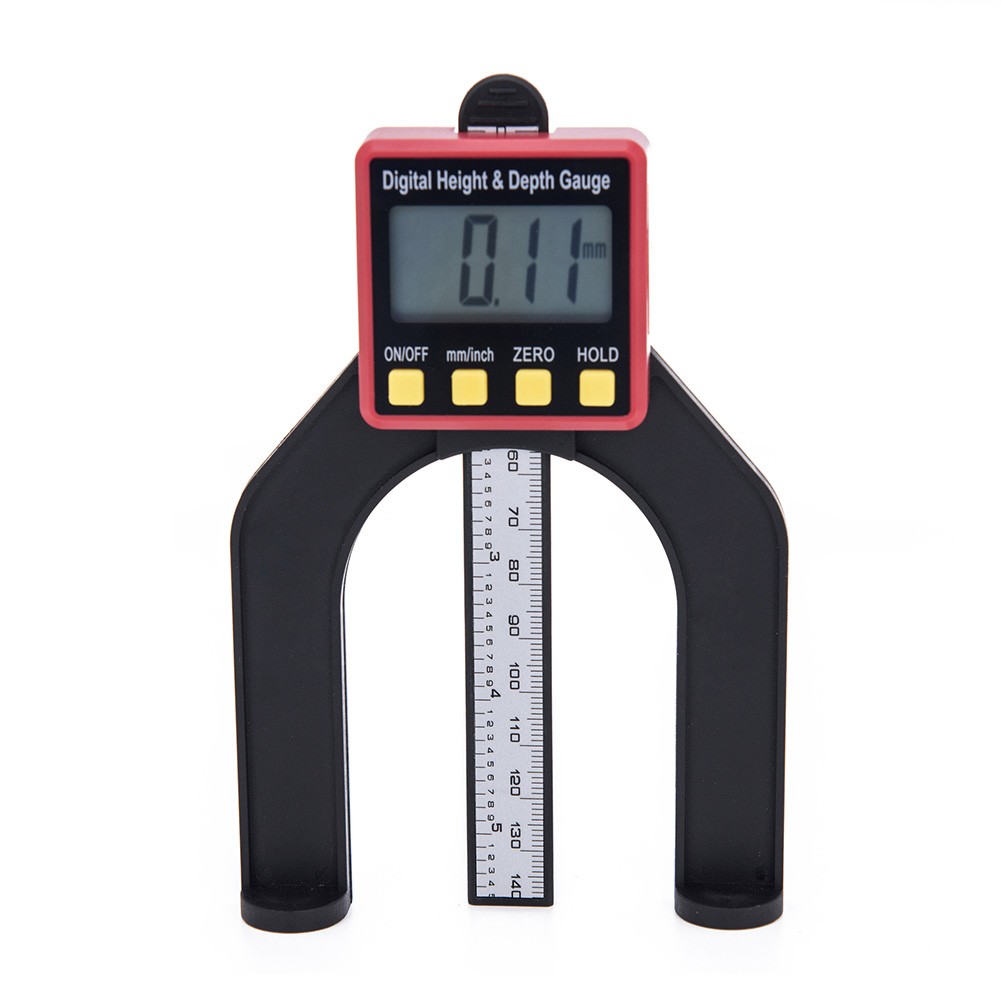 Digital LCD Depth Gauge Height Gauge 0-80mm 0.01mm Caliper with Magnetic Feet for Tables Router Woodworking Measuring Tools