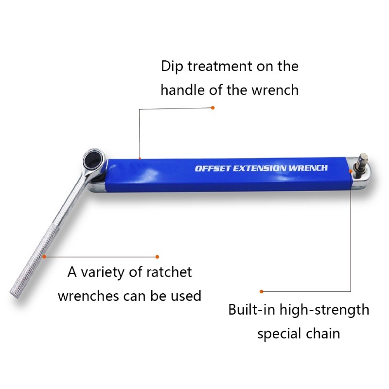 Ratchet Extension Wrench, Multifunctional High Carbon Steel Extender Adapter 1/4" 3/8" 1/2" Hand Torque Gear Socket Nut Tool Kit