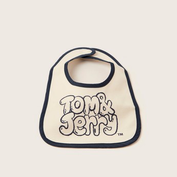 Disney Tom and Jerry Print Bib with Snap Button Closure - Set of 6