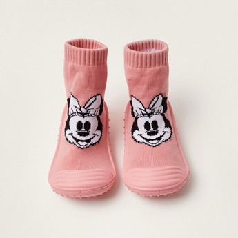 Disney Minnie Mouse Print Sneaker Booties