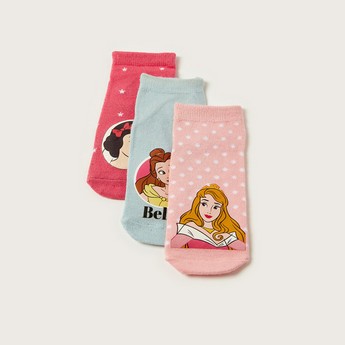 Disney Princess Print Ankle Length Socks - Set of 3