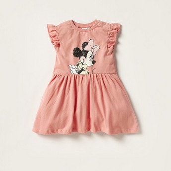 Minnie Mouse Print Sleeveless Dress with Ruffles - Set of 2