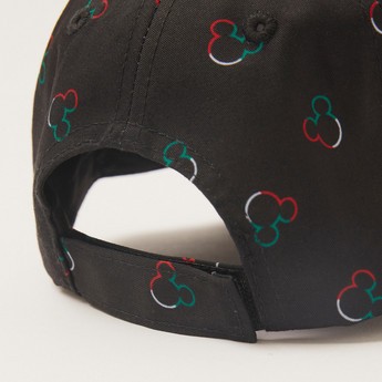 Mickey Mouse Print Cap with Hook and Loop Closure