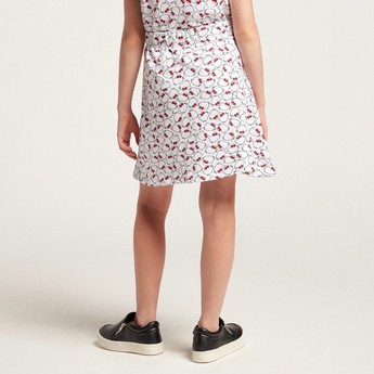 Sanrio Hello Kitty Print Mini Skirt with Bow Accent