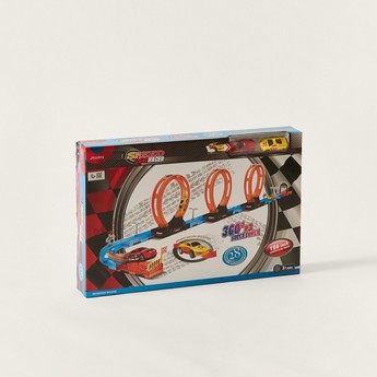 Juniors Super Racer Track Playset with 2 Pull Back Cars