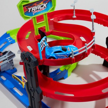 Juniors Super Racer Track Playset with 2 Pull Back Cars