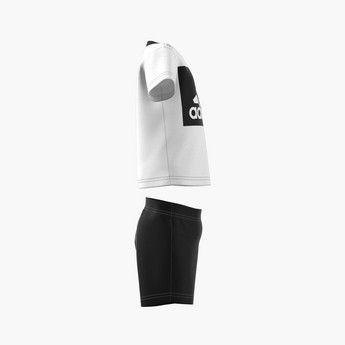 adidas Printed Round Neck T-shirt and Shorts Set