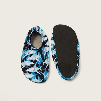 Slipstop Shark Print Slip-On Shoes