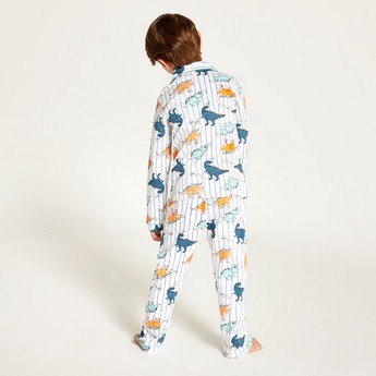 Juniors All Over Dinosaur Print Shirt and Pyjama Set