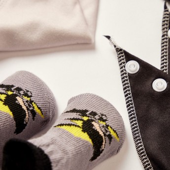 Batman Print 4-Piece Bib and Booties Set