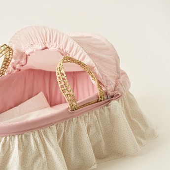 Cambrass Moses Basket with Frills and Canopy